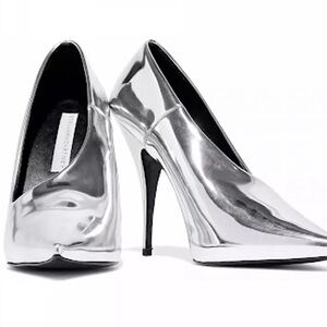 Stella McCartney Silver Metallic Heels